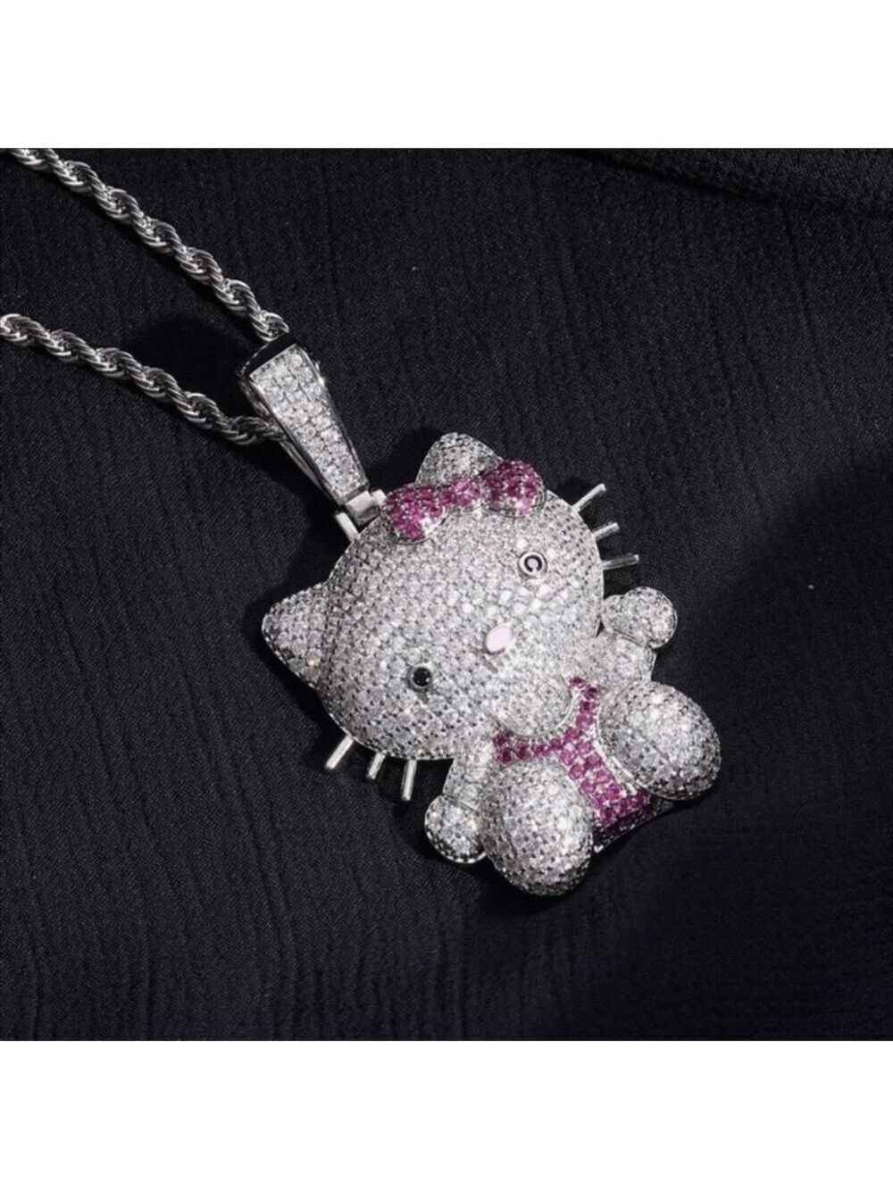 Hello Kitty Rhinestone Necklace with Chain - Picture 2 of 3
